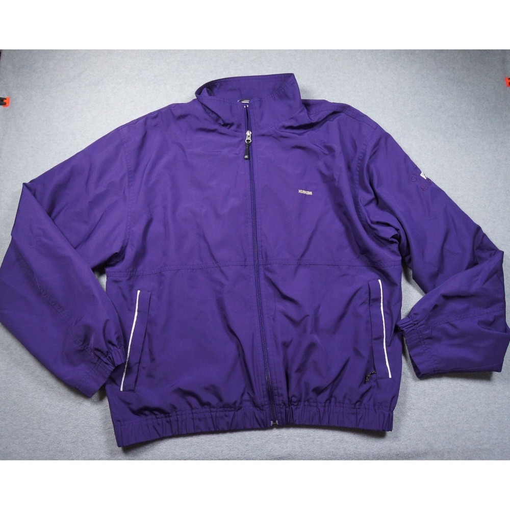 University of Washington Jacket Mens Large Purple Windbreaker College Huskies